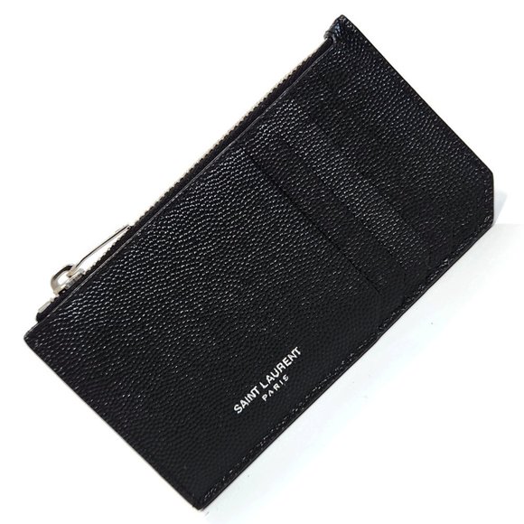 Saint Laurent Paris SAINT LAURENT Fragment Case 609362 Black Leather Coin Pur... - Picture 2 of 9